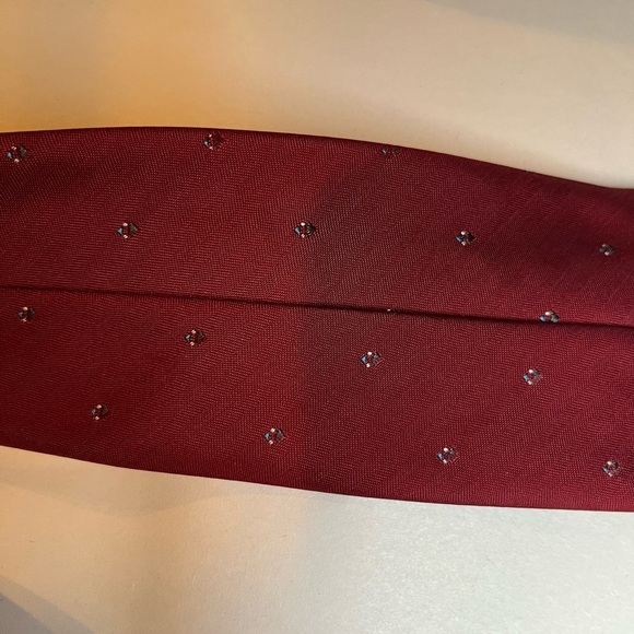Christain Dior Dark Red with Blue Embroidered Logo Detail Tie silk - Picture 5 of 7